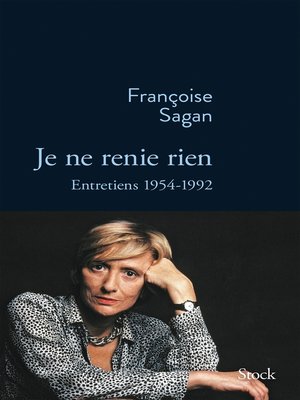 cover image of Je ne renie rien